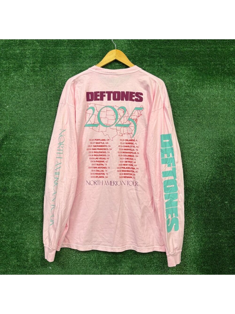 Deftones North American Tour Nu Metal Band LS Shirt Size XXL